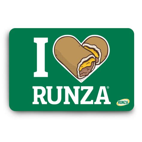 Runza gift card - Buy a Runza Drive-Inn Gift & Greeting Card Gift Card. Buy a gift up to $1,000 with the suggestion to spend it at Runza Drive-Inn. Delivered in a customized greeting card by email, mail or printout. $ 100. Anything at. Runza Drive-Inn.